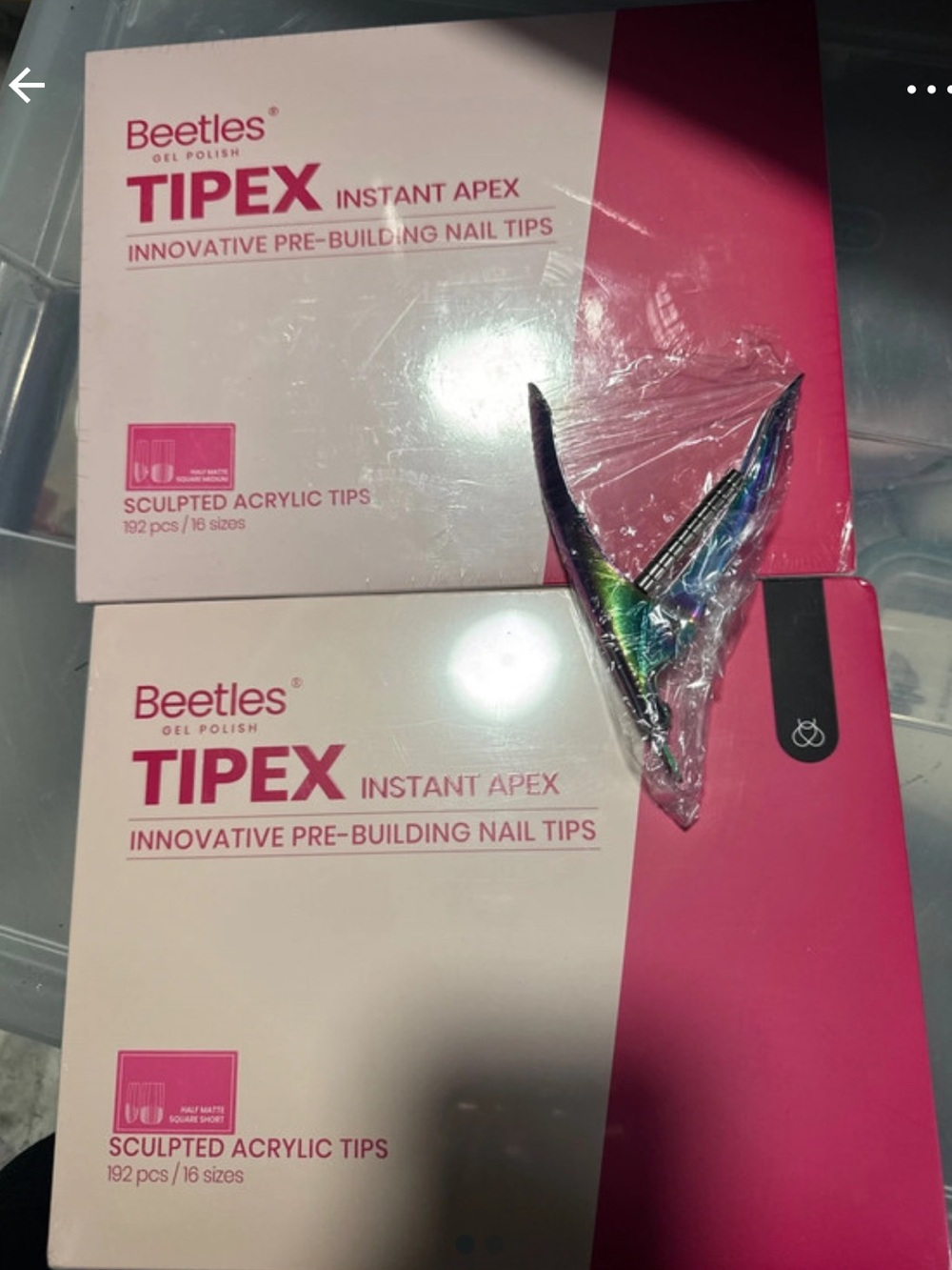 Beetles TIPEX Pink Sculpted Acrylic Press-On Nail Tips